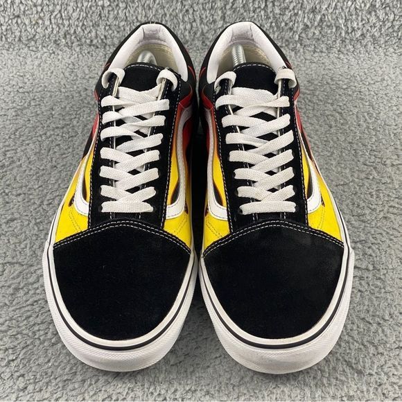VANS FLAME OLD SKOOL SHOES MANS 11.5 PRINTS LACE UP MULTI COLOR SUEDE SNEAKERS - Picture 4 of 16